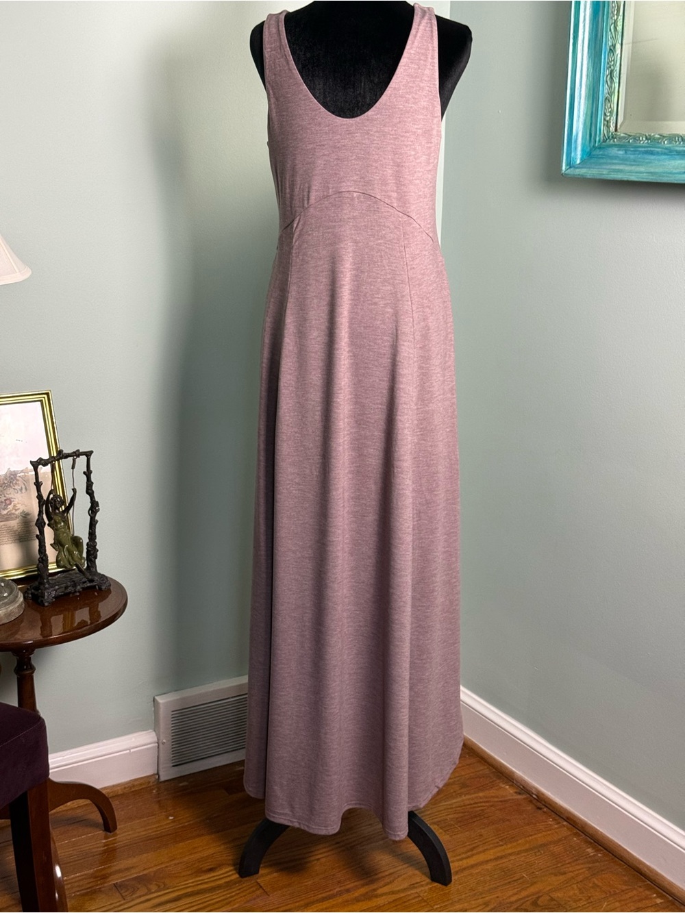 Halara Sleeveless V-Neck Tea Color Maxi Dress With Side Slits - Size S - Picture 6 of 9